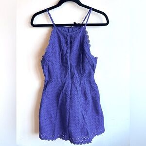 Lulus Cobalt Blue Eyelet Mini Dress (M)
